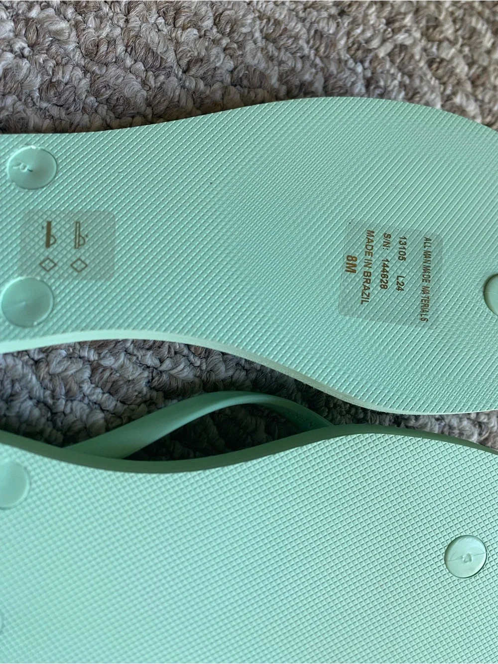 Tory Burch Mint Green Flip Flop Sandals with Logo Medallion